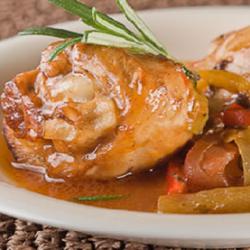 Poulet à l'étuvée à la Portugaise Poulet à l'étuvée à la Portugaise